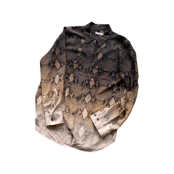 Equipment Black and Cream Snake Print Shirt - Picture 3 of 8